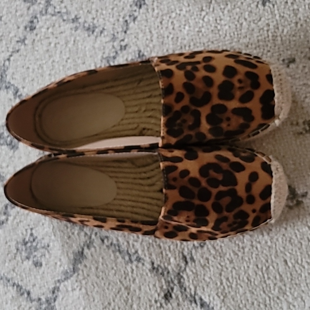 Leopard espadrille flats